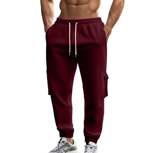 Mens Joggers Workout Running Athletic Pants Casual Drawstring Waist Sweatpants Fall Winter Tapered Trousers