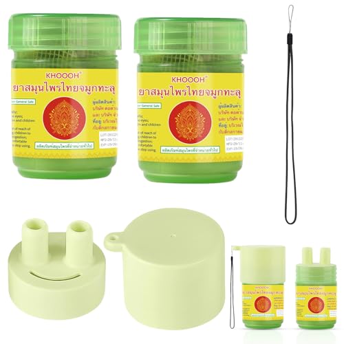 2 Pcs Thai Inhaler Herbal Inhaler Thailand Riechdose Inhalierstift Thailand Frischer Reizfreier Duft Befreit Nase Wirkt Beruhigend Entspannt Körper Und Geist Kompakt Und Tragbar 5 G Mit 1 Nasensauger