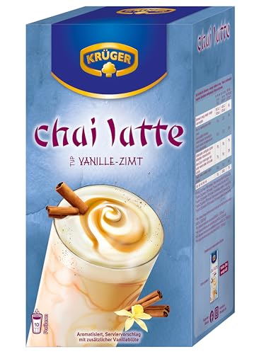 KRÜGER YOU chai latte Vanille-Zimt, Instantzubereitung für Milchtee-Getränke, aromatisiert mit Vanille-Zimt-Geschmack, 250 g (10 x 25 g Sachets)