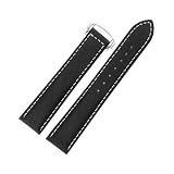 Generico Compatibile con Omega Speedmaster Dark Side Of The Moon Mido Tissot 19 20 21 22 mm cinturino per orologio in nylon tela da uomo(Black white Silver,20mm)