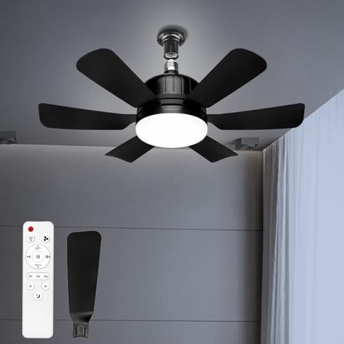 Socket Fan Light with Remote, 18 inch Small Ceiling Fans