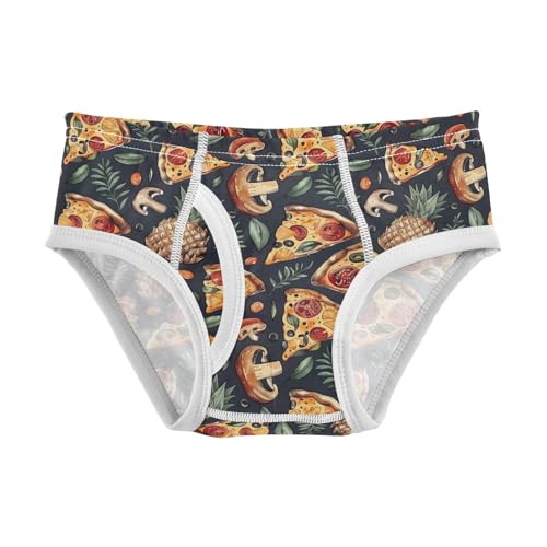 ODAWA Pizza Navy Blue Tag Free Boys Cotton Underwear, Toddler Underwear 2T