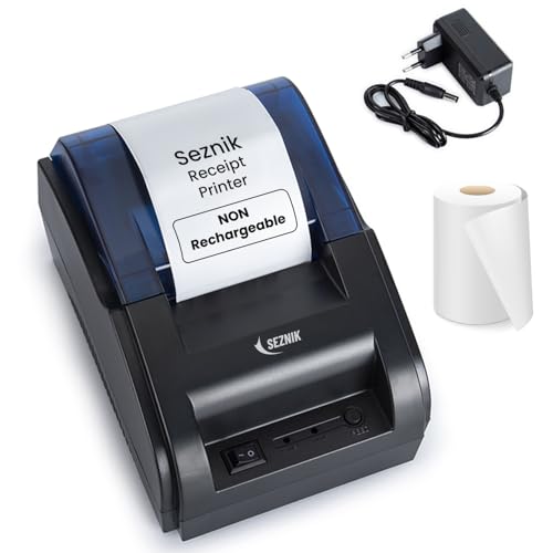 Image of SEZNIK Bluetooth+USB Receipt Printer 58 mm | Non Rechargable, Corded | Inkless Thermal | Mobile, Desktop Compatible (Receipt Printer - 2)