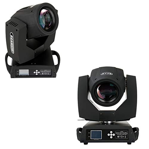 Ridgeyard 230w Beam Zoom Moving Head GOBO Light Touch Screen Housing Spot Light 16CH 16 Prism DMX DJ Christmas Party Stage Light Lamp(2pcs)