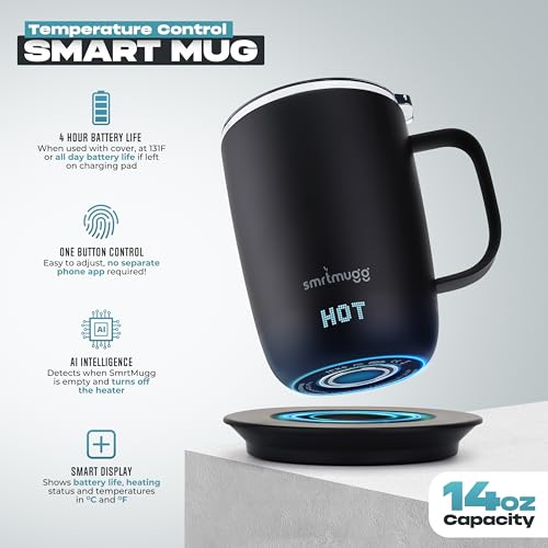 SMRTMUGG PRO 14 oz Taza de Café Autocalentable miniatura 3