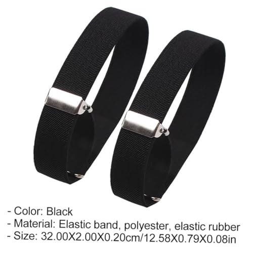 Toyvian 2 Pares Elásticos Ajustables para Mangas de Camisa de Sujetadores de Manga para Hombre y Mujer Bandas Elásticas Negras para Camisetas Cómodos y Reutilizables
