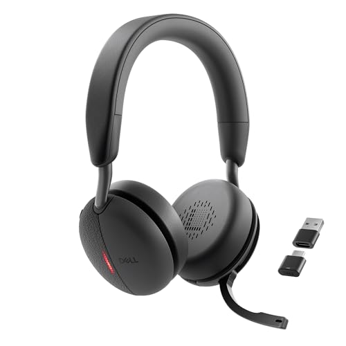 Image of Dell WL5024 Pro Wireless ANC Headset - Hybrid Active Noise Cancellation, AI-Based Noise Cancellation Microphone, Leatherette Headband, Effortless connectivity, Microsoft Teams /Zoom Certified - Black