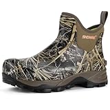 Showave Men's Rubber Boots Waterproof Rain Footwear Durable Short Hunting Boots for Mud Gardening Yard and Chore Working (Size 11,Camo)