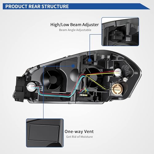 Image of OEDRO Headlights Assembly Compatible with 2006-2013 Chevy Impala /2014-2016 Impala Limited /2006 2007 Monte Carlo Headlamp Chrome Housing Clear Lens Amber Reflector