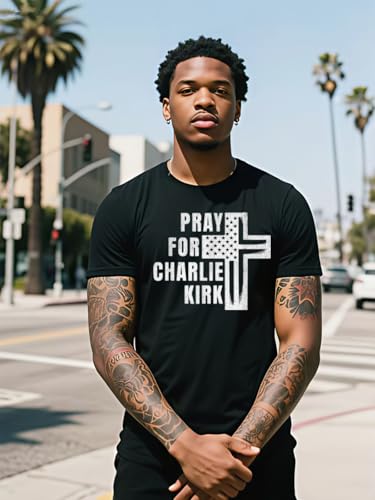 Nacilerto Pray for Charlie Kirk T-Shirt Short Sleeve Tee.3