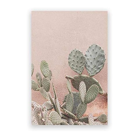 Customize Wall Art Pink Cactus Photography Poster Canvas Painting Southwestern Succulent Plants Wall Art Print Botanical Picture Living Room Decor/30x50cm Unframed Cover