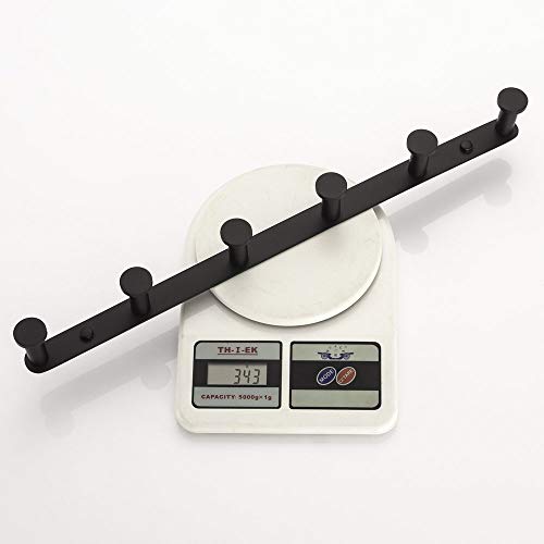 Bigbig Home Black Towel Hook, Bathroom Wall Hook Rack With 6 Hooks Matte Bedroom Coat Hook Kitchen Robe Hanger Wall Mount #TOP6