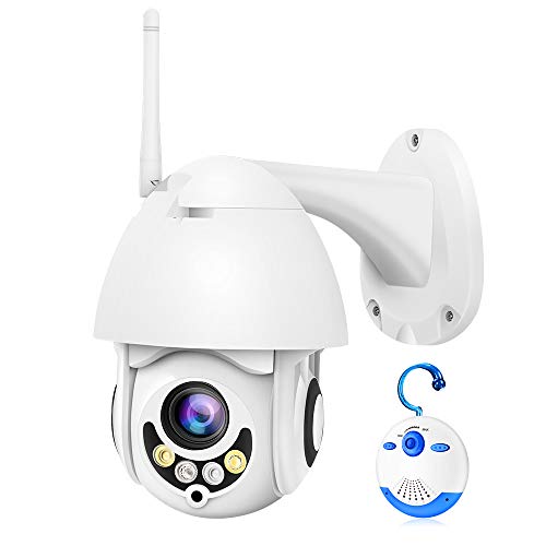 Luowice WiFi IP Camera Outdoor Wireless PTZ Security Camera HD 1080P Pan Tilt Zoom 5X Optical 100ft Color Night Vision Two-Way Audio IP66 Weatherproof Motion Detection & Alerts