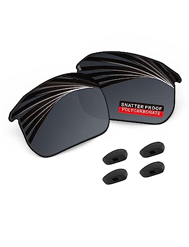 Image of PRO+ Polycarbonate Polarized Replacement Lenses & Nose Pads for BOSE Tempo BMD0011 Sunglasses - Pitch Black