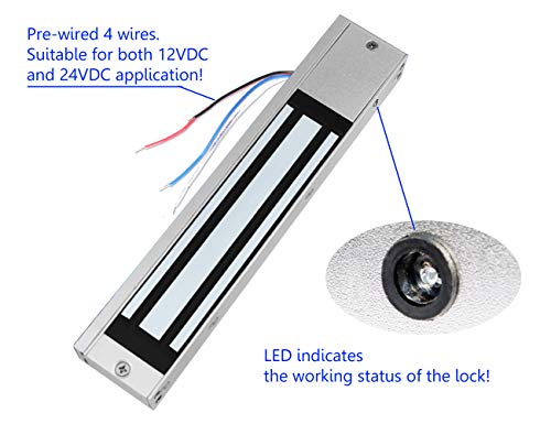 Supreform Wasserdicht für den Innen- und Außenbereich, 12 V Gleichstrom, 24 V Gleichstrom, 272 kg, Haltekraft, magnetisch, Türschloss, mit?Z?und?L?Halterungen? für?Zugang?C.