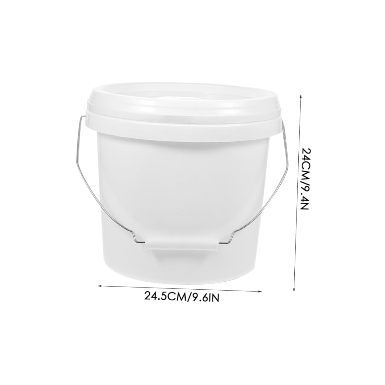 GARVALON Secchio da 8 Litri in Abs Bianco, Secchio per Vernice da 270.54 Once Coperchio, Contenitore per Pittura e Prodotti Chimici