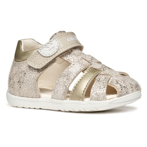 Geox Bébé Fille B Sandal MACCHIA GIR, Beige/Lt Gold, 23 EU