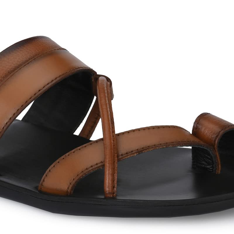 Image of Men's Original Leather Slippers | Thong Slippers For Men | Stylish & Trendy | Double Toned | Durable | Casual