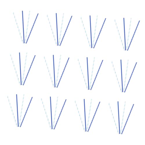 Pitillos desechables de papel azul 200 pcs miniatura 1