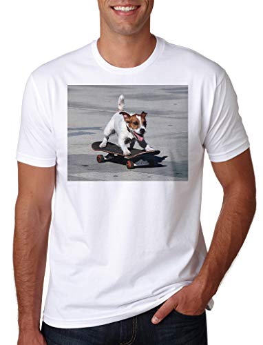 LuckyTshirt 2020 T Shirt Jack Russell Skateboard Dog Terrier Gift Mug Present Ornament New Figurine Print Funny Russel Christmas - L