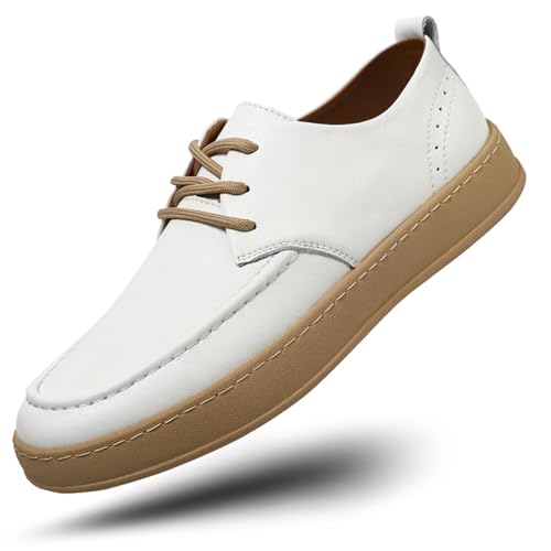 Men's Fashion Platform Hollow Out Casual Oxfords with Brogue Lightweight Lace-Up Soft Sole Leather Walking Shoes Sneakers Comfortable Business Dress Shoes