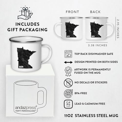 Taza de Acero Inoxidable Andaz Press 11 Oz Blanca miniatura 2