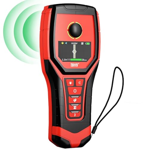 Tyrry 5 en 1 Detector Cables y Tuberías, Escáner de Pared Profesional con Pantalla LCD para Detectar Metales, Madera, Tuberías de Agua y Cables AC, Alarma Visual y Sonora, Batería Recargable