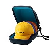 Ozueccr Hard Hat Travel Case – Storage for Baseball Caps with Carrying Handle and Adjustable Shoulder Strap, Hat Organizer Protects up to 6 Hats, for Travel and Home Storage (Blue+Blue)