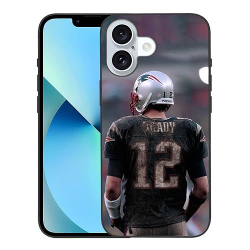 LTBGWDDG Compatible for iPhone 16 Case, Design Everyday Soft-Grip TPU Phone Case(New-England-Brady-1)