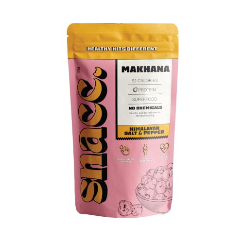 Image of Snacc Makhana, Spicy Roasted Fox Nuts, Protein Rich, Gluten Free, MSG Free, Zero Trans Fat, Zero Sugar, Low Calorie 60 g (Pack of 2, HIMALAYAN S&P)