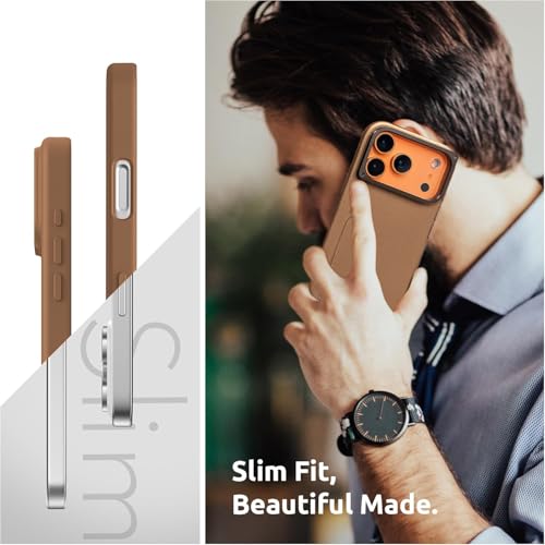 Image of Elzzi Compatible with iPhone 17 Pro Case (6.3 Inch), Hybrid Transparent TPU + Polycarbonate Back Cover, Anti-Yellow Shockproof Protective Case, Scratch Resistant, Raised Camera Protection, Orange