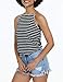 LouKeith Womens Tanks Tops Yoga Workout Running Halter Sleeveless Racerback Casual Shirts Black Stripe M