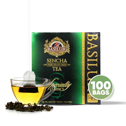 Basilur Sencha Green Tea - 100 String & Tag Tea Bags