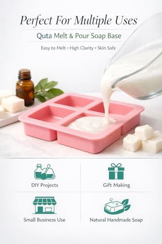 Image of Glycerin Melt and Pour Soap Base 1kg - Natural Transparent | 100% Vegetable Glycerin | SLS, SLES & Paraben Free | DIY Handmade Soap Making Raw Material for Home, Business & Gifts | QUTA