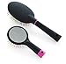 OneDor Rainbow S-Curve Ball tipped Air Volume Paddle Hair Brush with Flexible Cushion Base for Hair | Detangling Comb (2 Set - Black)