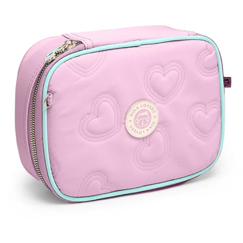 Estojo KIKA Box Organizador Grande Feminino Menina Escolar (Rosa)