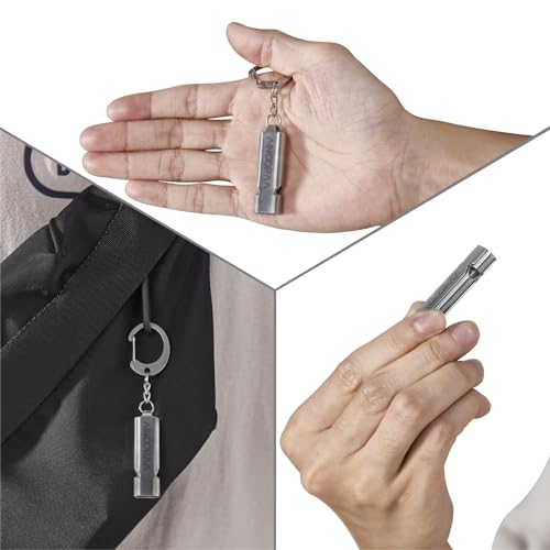 Silbatos de emergencia 2 pack con llavero acero inoxidable miniatura 4