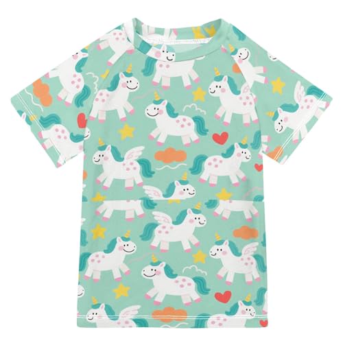 Cute Animal Dino Turquo Heart Star Short Sleeve Girl Bathing Suit Swimsuits for Little Girls Girls Rash Guard for 3-12 Years Traje de bano para nina