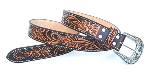 Western Genuine Leather Floral Belt For Men and Women 30WE0063