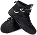 Sisttke Kids Wrestling Shoes Boys Girls Boxing Shoes Fitness Sneakers Zero Drop Sole,Black,7 Big Kid,EU 39