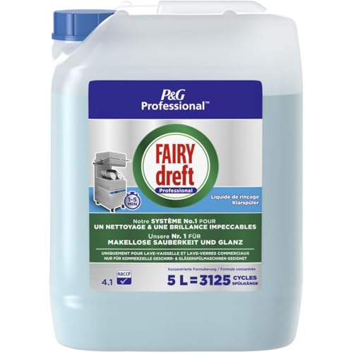 Fairy Professional - Abrillantador para lavavajillas, 5 L, fórmula profesional para uso en cocinas comerciales