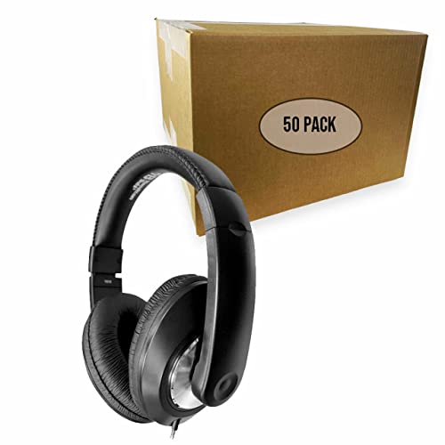 HamiltonBuhl 50 Pack of Smart-Trek Deluxe Stereo Headphone with in-Line Volume Control and USB Plug