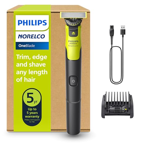 Image of Norelco Philips OneBlade 360 with Connectivity Hybrid Face, Electric Beard Trimmer and Shaver, with 360 Blade Technology, 1x360 Blade for Face, 5in1 Adjustable Comb, Model QP4530 /90