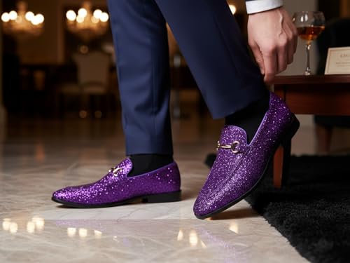 Image of Men's Velvet Designer Classic Dress Tuxedo Smoking Slipper Loafers Slip On Shoes SM-56