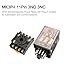 Baomain 24VAC Electromagnetic Power Relay, AC Relay, 3PDT 11-Pins 3NO3NC, Model MK3P-I, with Plug-in Terminal Socket,for Automation and Control Systems