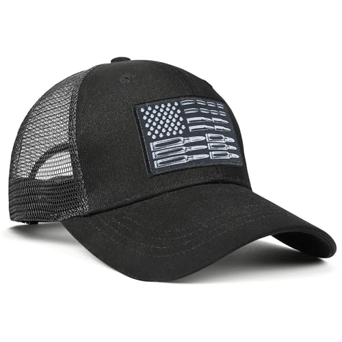 Image of Adjustable State Flag Trucker Hat Mesh Baseball Cap with Embroidered Patch for Men Women