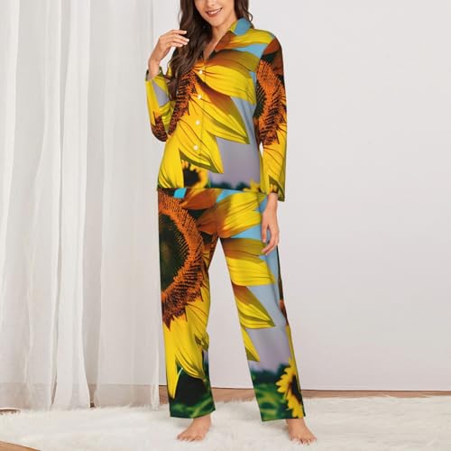 Pyjama femme manches longues fini les nuits fraîches avec l'ensemble à fleurs
