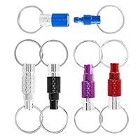 Mesee 5 Stück Schnellverschluss Schlüsselbund, Schnellverschluss Schlüsselanhänger, Schlüsselbund Mit Doppel Schlüsselring, Abnehmbare Schlüsselanhänger Mit Schnellverschluss für bequemes Zubehör