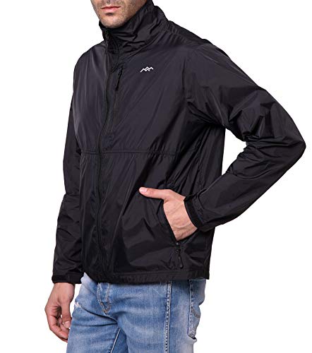 Trailside Supply Co. (F) CLOMRJ005-X-LARGE-JET BLACK Mens Windbreaker Jackets Lightweight Packable Jacket,Windproof And Dustproof Black Size X-Large thumb #4