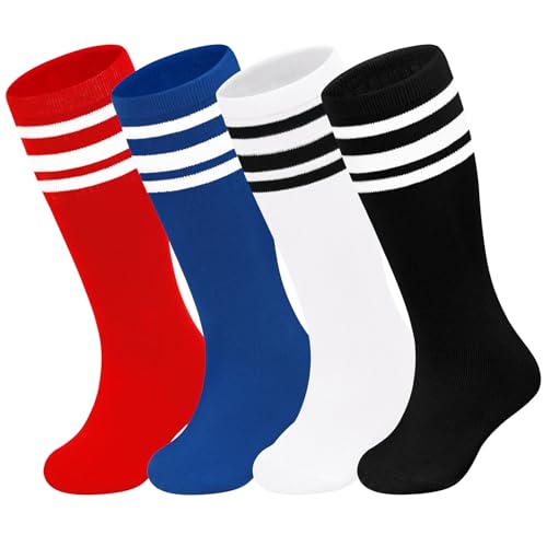 Image of Sarfel Youth Toddler Soccer Socks Kids Baseball Socks Youth Boys Girls Knee High Softball Football Accessories Tube Cotton